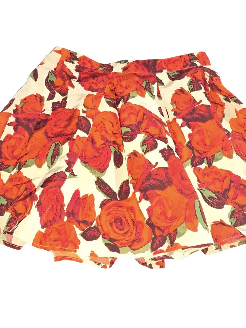 Forever 21 Red and Cream Floral Skirt